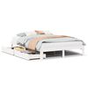 vidaXL Sengeramme med skuffer hvit 150x200 cm heltre furu