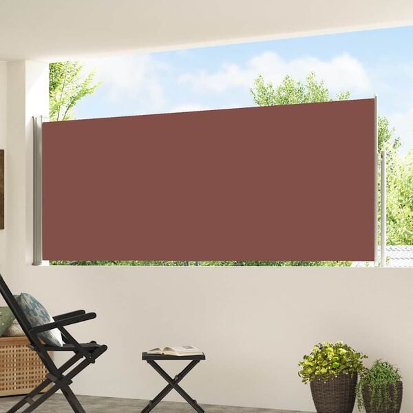 vidaXL Uttrekkbar sidemarkise 120x500 cm brun