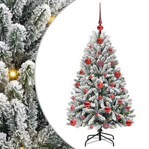 vidaXL Kunstig juletre 120 cm 150 LED-lys Varmhvit PVC og st&aring;l