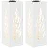 vidaXL Solenergi LED stibelys 2 stk. Varmhvit 18 x 18 x 50 cm