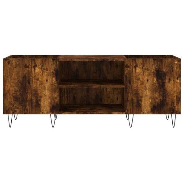 vidaXL Hifi-benk røkt eik 121x38x48 cm konstruert tre