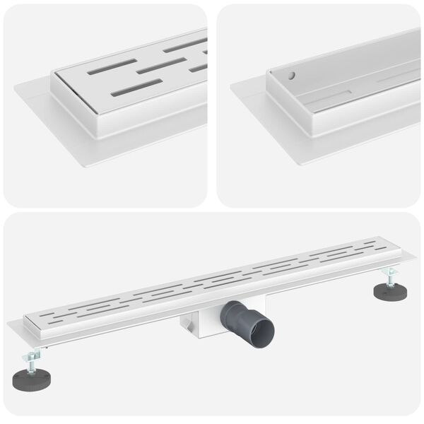 vidaXL Dusjavl&oslash;p med Linje Design s&oslash;lv 70 cm Rustfritt St&aring;l 304