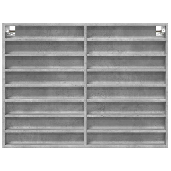 vidaXL Vitrineskap betonggr&aring; 100x8,5x75 cm konstruert tre