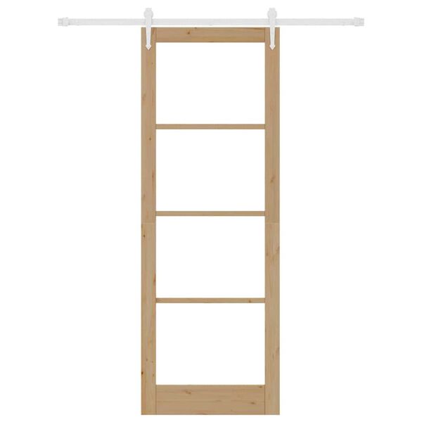 vidaXL Skyved&oslash;r Brun 83 x 232 cm Massivt furutre og glass