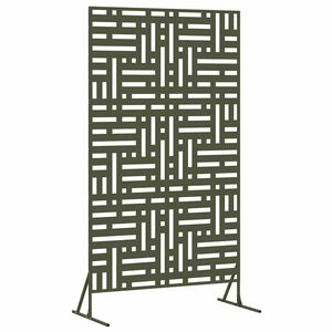 vidaXL Personvernsvegg 100 x 50 x 180 cm St&aring;l Olivengr&oslash;nn