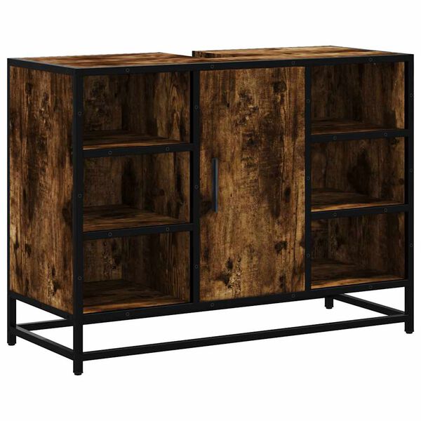 vidaXL Servantskap r&oslash;kt eik 80x33x60 cm konstruert tre