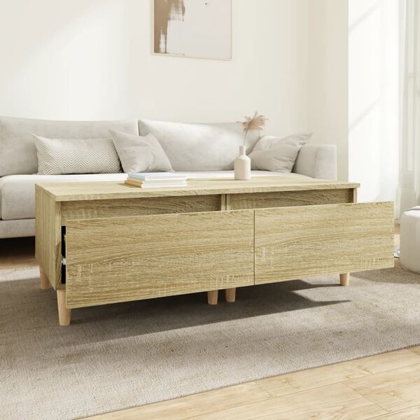 vidaXL Sidebord 2 stk sonoma eik 50x46x35 cm konstruert tre