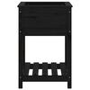 vidaXL Plantekasse med hylle svart 54x54x81 cm heltre furu