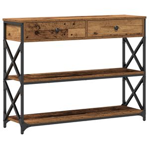 vidaXL Konsollbord Gammelt tre 100 x 28 x 75 cm Ingeni&oslash;rtre og metall