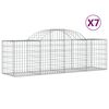 vidaXL Gabionkurver buede 7 stk 200x50x60/80 cm galvanisert jern