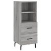 vidaXL Highboard gr&aring; sonoma 34,5x34x180 cm konstruert tre