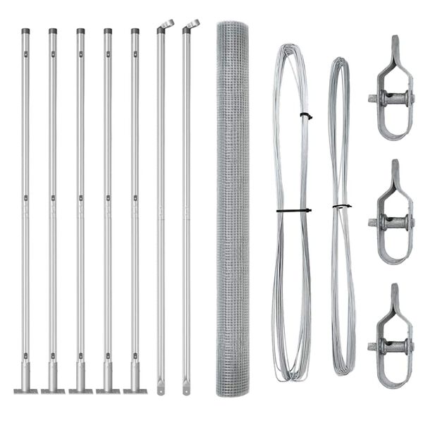 vidaXL Gjerdep&aring;le s&oslash;lv 10 x 1,4 m (12 x 12 mm nett) St&aring;l