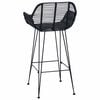 vidaXL Barstol 2 pcs Svart 55 x 52 x 92 cm Rattan og Jern
