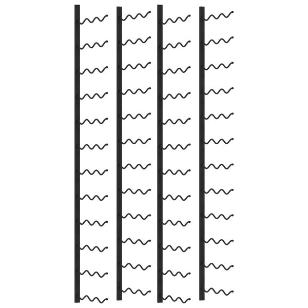 vidaXL Veggmonterte vinstativer for 72 flasker 2 stk svart jern