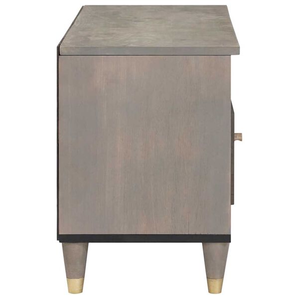 vidaXL TV-skap med skuff Grå 80 x 33 x 46 cm Massiv mango tre