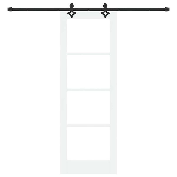vidaXL Skyved&oslash;r Hvit 73,5 x 211 cm Massivt furutre og glass