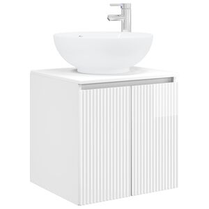 vidaXL Vegghengt vaskeservant H&oslash;gglans hvit 49,5 x 44,5 x 65 cm