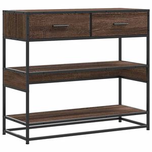 vidaXL Konsollbord brun eik 90x35x80 cm konstruert tre