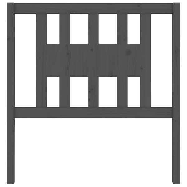 vidaXL Sengegavl grå 81x4x100 cm heltre furu