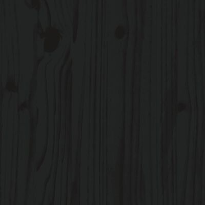 vidaXL Sengeramme med hodegavl svart 150x200 cm heltre furu king size