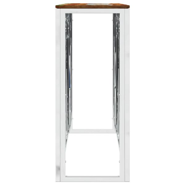 vidaXL Konsollbord s&oslash;lv rustfritt st&aring;l og gjenvunnet heltre