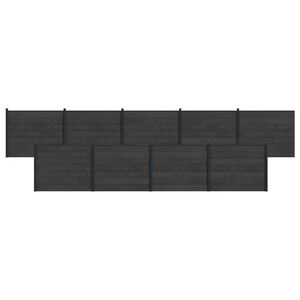 vidaXL Gjerdeplate 9 pcs WPC og Aluminium Svart