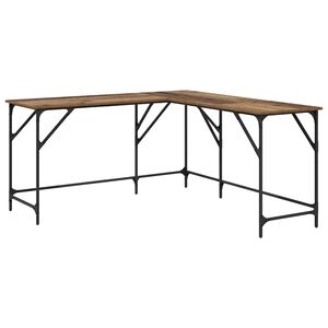 vidaXL Skrivebord Gamle tre Konstruert tre 149 x 149 x 75 cm
