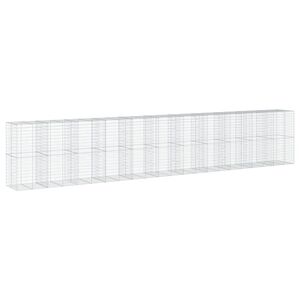 vidaXL Gabionkurv med deksel 1100x100x200 cm galvanisert jern