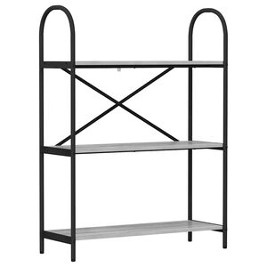vidaXL Bokhylle 3 niv&aring;er 80 x 30 x 109 cm Konstruert tre Gr&aring; Sonoma