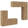 vidaXL TV Vegg-enhet 5 pcs Artisan Eik Konstruert tre