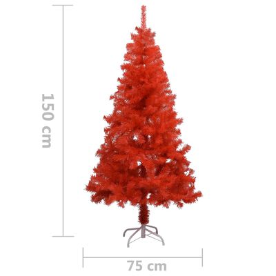 vidaXL Kunstig juletre med stativ rød 150 cm PVC