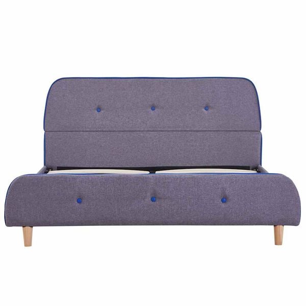 vidaXL Sengeramme uten Madrass Lysegrå Stoff 135x190 cm