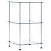 vidaXL Hylle 3 etasjer gjennomsiktig 40x40x67 cm herdet glass