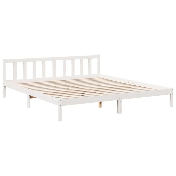 vidaXL Ekstra lang sengeramme uten madrass hvit 200x210 cm heltre furu