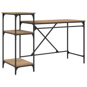 vidaXL Skrivebord Artisan Eik Konstruert tre 135 x 50 x 90 cm