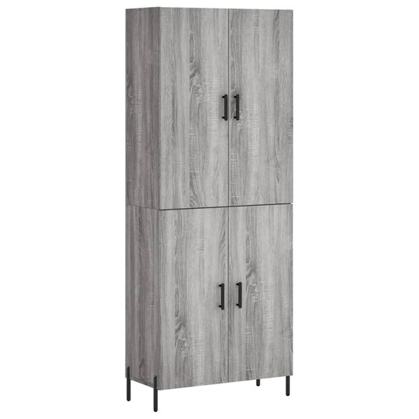 vidaXL Highboard gr&aring; sonoma 69,5x34x180 cm konstruert tre