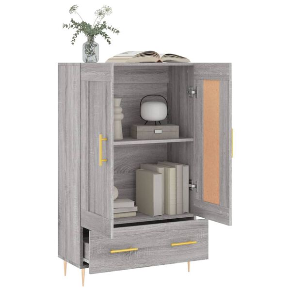 vidaXL Highboard gr&aring; sonoma 69,5x31x115 cm konstruert tre