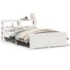 vidaXL Sengeramme med hodegavl hvit 150x200 cm heltre furu