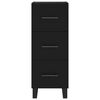 vidaXL Highboard svart 34,5x34x180 cm konstruert tre