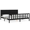 vidaXL Sengeramme med hodegavl svart 200x200 cm heltre