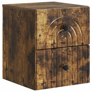 vidaXL Vegghengt Nattbord R&oslash;kt Eik 33 x 34,5 x 40 cm Konstruert tre