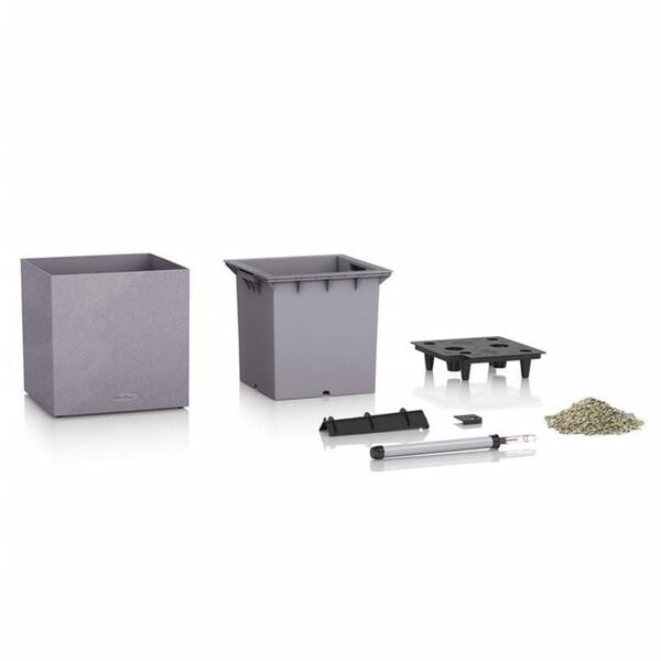 LECHUZA Plantekasse CANTO Stone 30 Low ALL-IN-ONE steingr&aring;