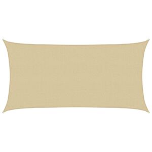 vidaXL Solseil Beige 2 x 6 m HDPE