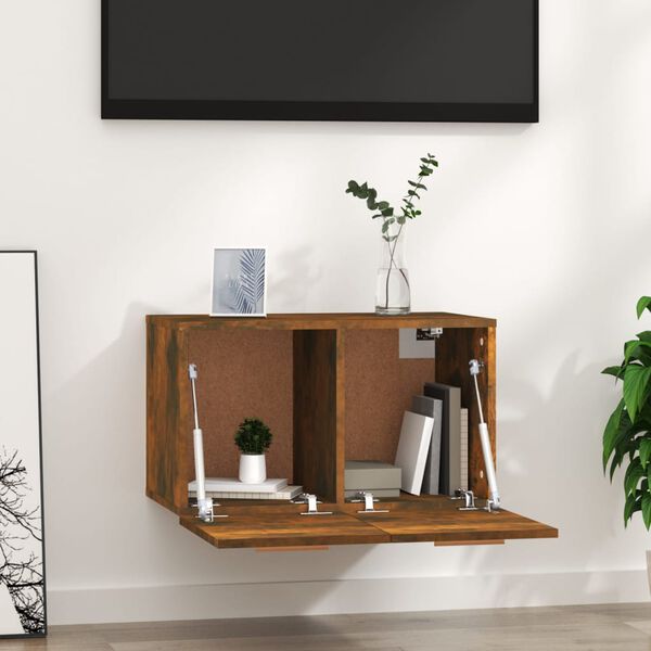 vidaXL Veggskap røkt eik 60x36,5x35 cm konstruert tre