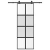 vidaXL Skyved&oslash;r med monteringssett 76x205 cm herdet glass og aluminium