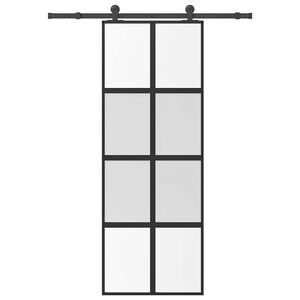 vidaXL Skyved&oslash;r med monteringssett 76x205 cm herdet glass og aluminium