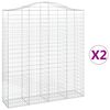 vidaXL Gabionkurver buede 2 stk 200x50x220/240 cm galvanisert jern