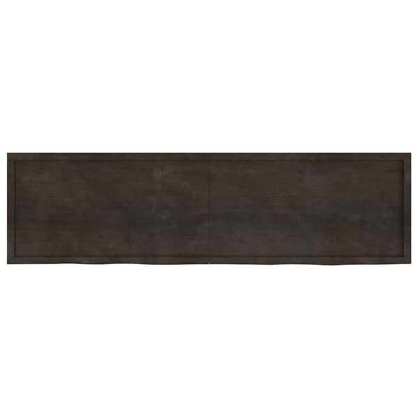 vidaXL Bordplate m&oslash;rkebrun 220x60x(2-4) cm behandlet heltre eik