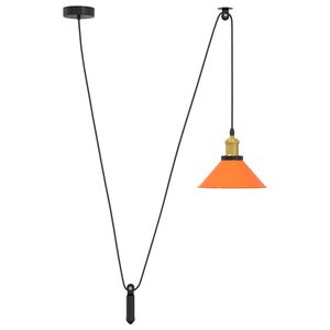 vidaXL Pendellampe h&oslash;ydejusterbar E27 glans oransje &Oslash; 22 cm metall