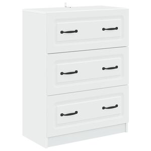 vidaXL Skuffeskap 66 x 34,5 x 87 cm Konstruert tre Hvit